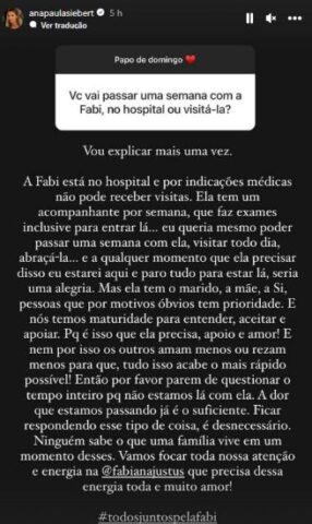 Ana Paula Siebert Ana Paula Siebert explicando para o público em sua rede social (Reprodução: Instagram)