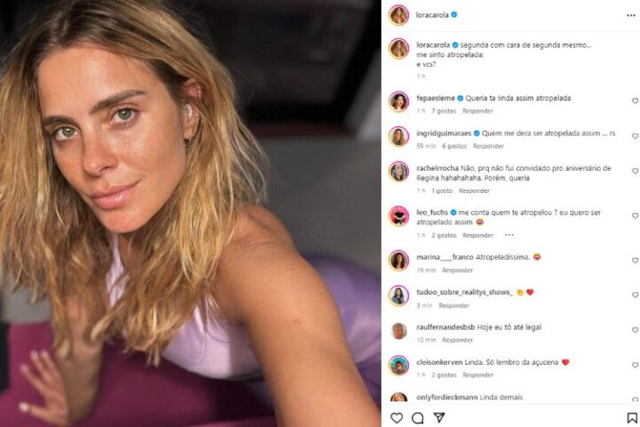 A postagem de Carolina Dieckmann com o comentário de Fernanda (Reprodução: Instagrm)