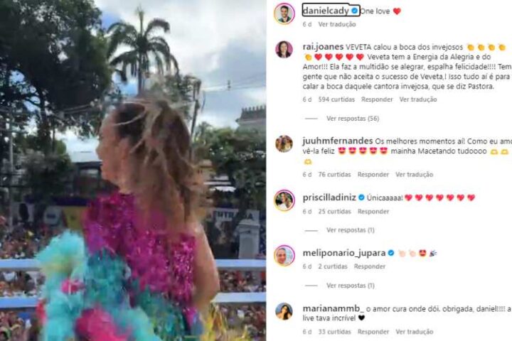 A postagem de Daniel para Ivete (Reprodução: Instagram)