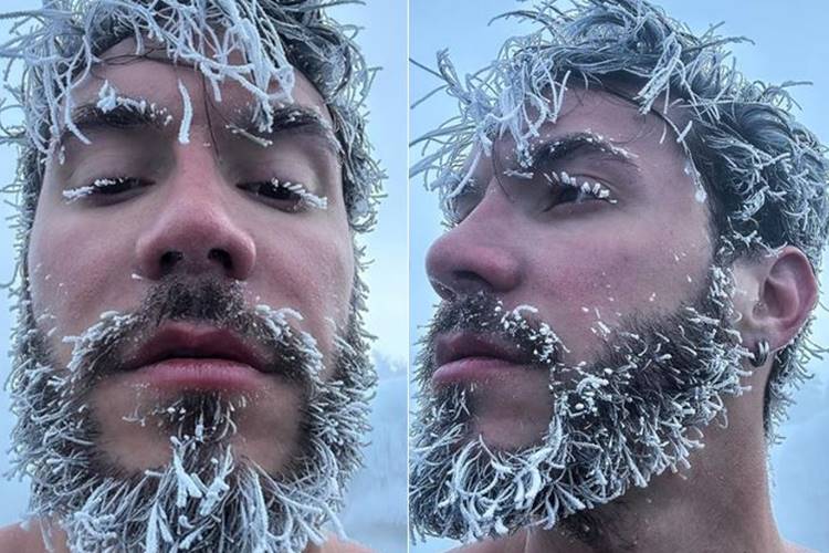 Eliezer surge em frio de -43°C no Alasca e dispara: ”O verdadeiro nevou”