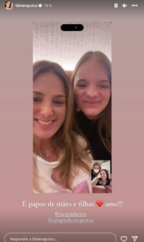 Fabiana Justus O storie de Fabiana Justus com Tici e Rafa (Reprodução: Instagram)
