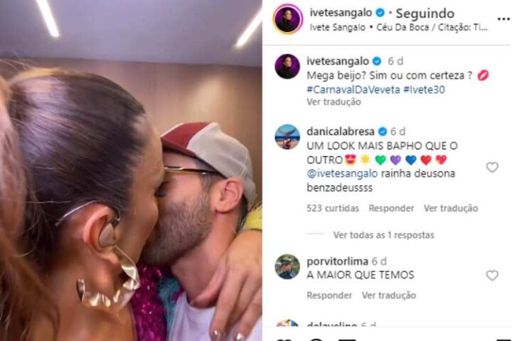 A publicação Ivete beijando Daniel (Reprodução: Instagram)