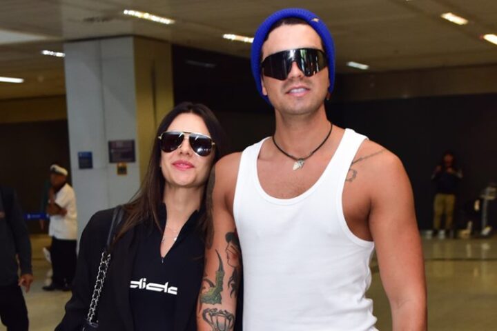 Luan Santana e Jade Magalhães no Aeroporto de Guarulhos em SP