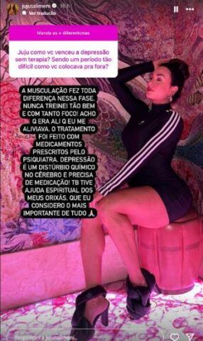 A resposta de Juju nos Stories (Reprodução: Instagram)