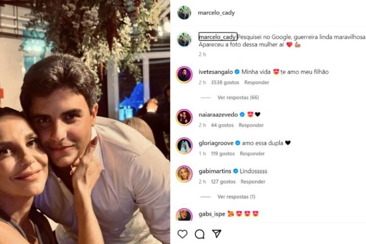 Marcelo Cady se declarando para a mãe (Reprodução: Instagram)