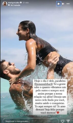A homenagem de Mari Gonzalez para Jonas (Reprodução: Instagram)