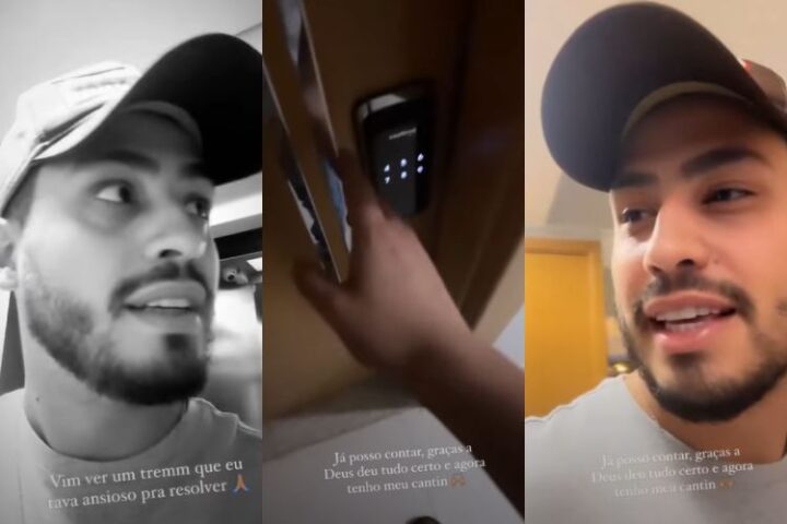 Matheus anunicando nos stories na época (Reprodução: Instagram)