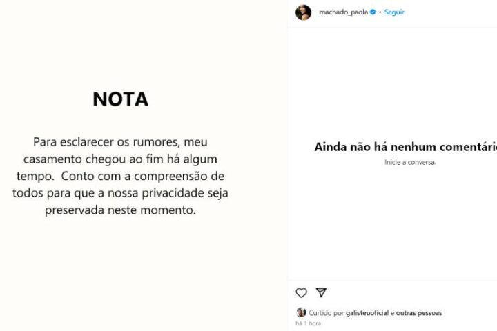 Paola confirmando o término de casamento com Carioca (Reprodução: Instagram)