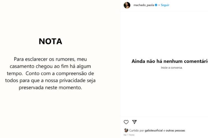 Paola confirmando o término de casamento com Carioca (Reprodução: Instagram)