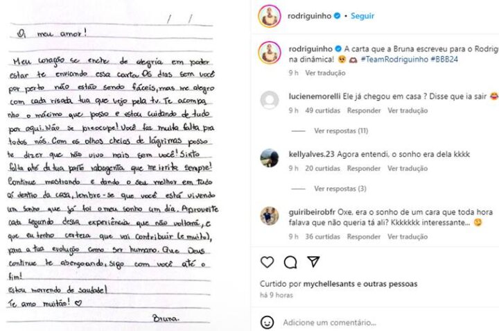 Post da equipe de Rodriguinho