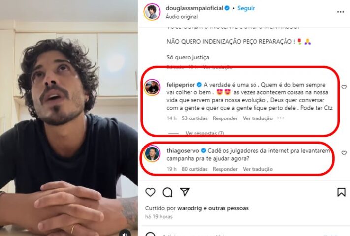 Post de Douglas e comentários de Prior e Thiago