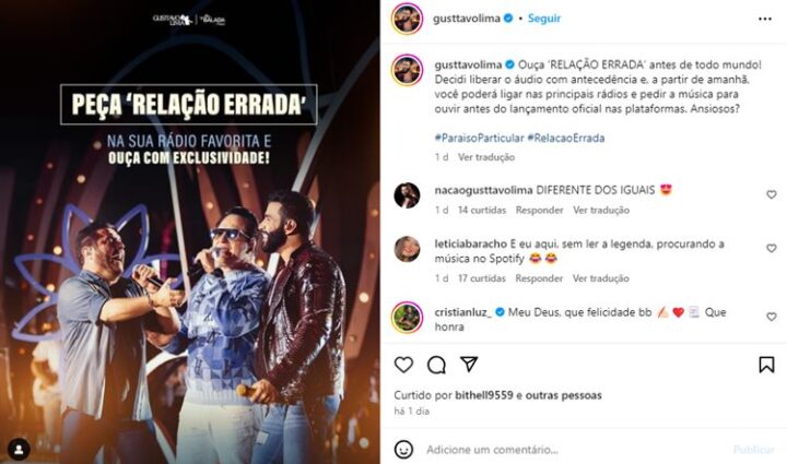 Post de Gusttavo Lima