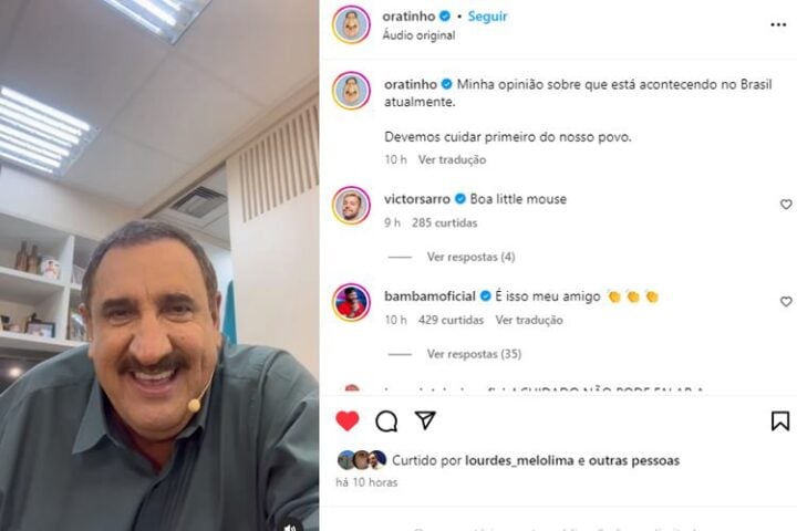 Post de Ratinho - Instagram