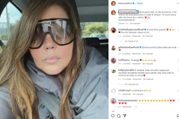 Simony mostrando que estava a caminho do hospital (Reprodução: Instagrm)