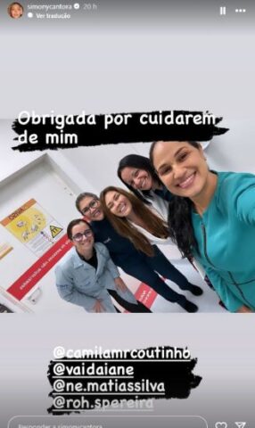 Simony atualizando os fãs (Reprodução: Instagram)