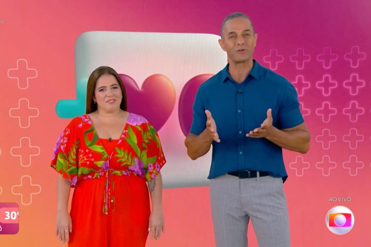Tati Machado e Fabrício Battaglini no Mais Você