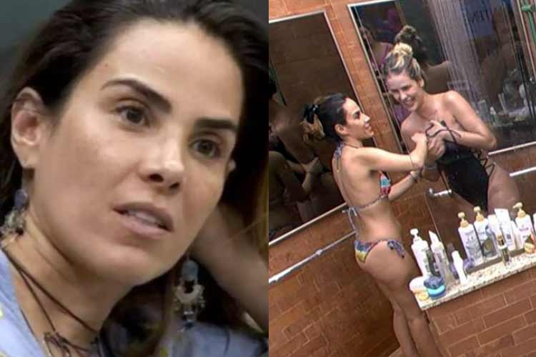 BBB24: No banho, Yasmin quase tira o maiô e leva bronca de Wanessa: ‘Está louca?’