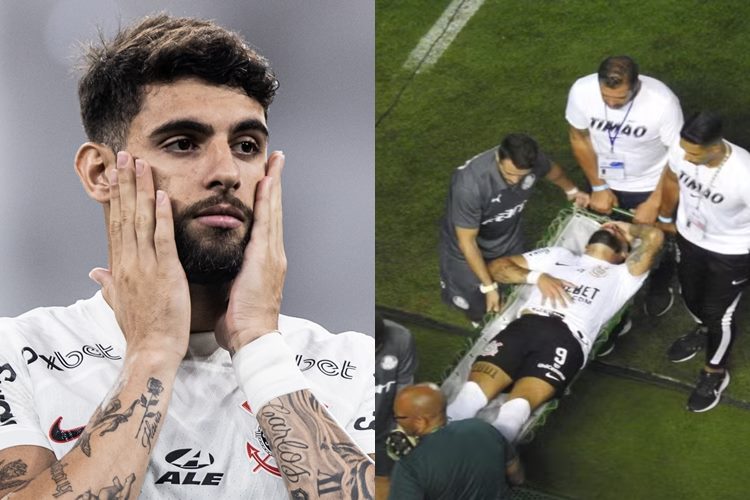 Yuri Alberto, jogador do Corinthians, se manifesta após deixar clássico contra o Palmeiras de maca