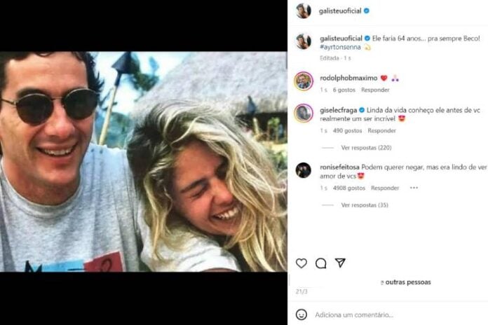 Adriane Galisteu homenageando o Ayrton (Reprodução: Instagram)