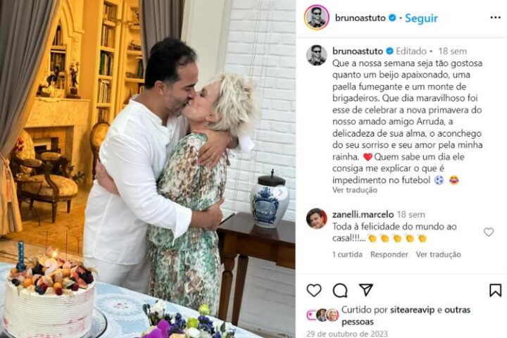 A publicação de Bruno sobre Ana e Fábio (Reprodução: Instagram)