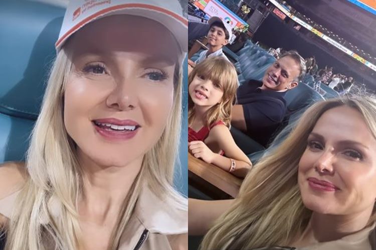 Eliana posta foto rara com o marido e os dois filhos