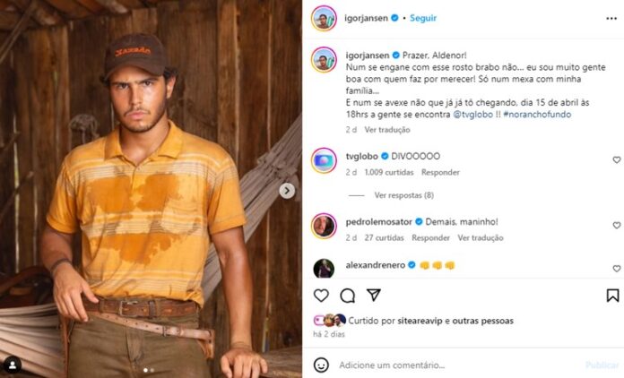 Igor Jansen como Aldenor em No Rancho Fundo