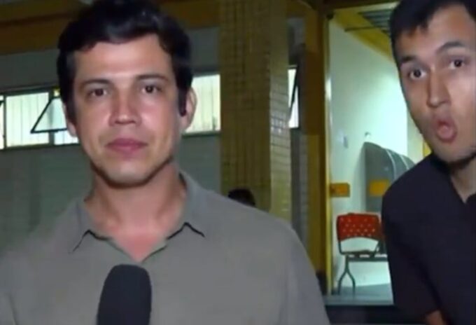 Marcelo Bruzzi e o cidadão invasor - Foto: GloboNews