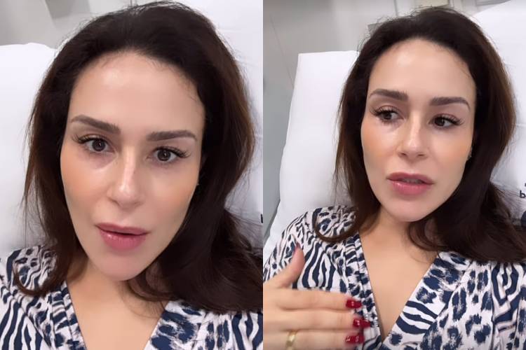 Grávida de gêmeos, Nadja Haddad é hospitalizada e explica o motivo