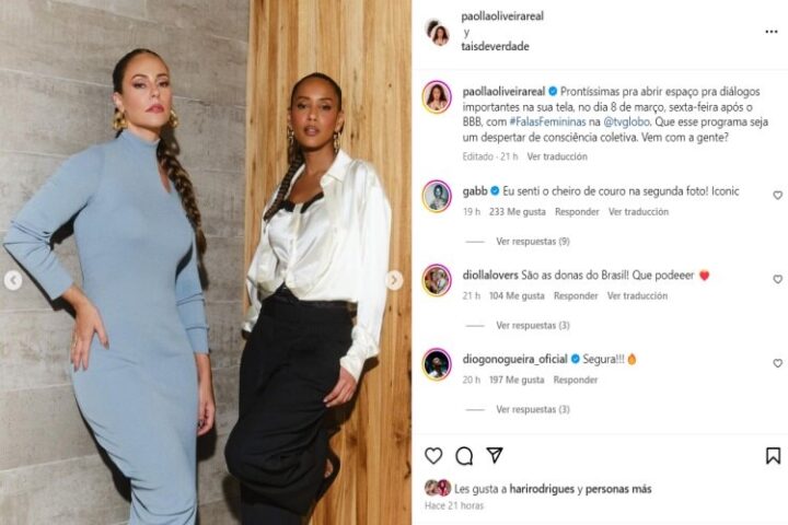 Paolla Oliveira e Thais Araújo (Foto: Reprodução Instagram) Paolla Oliveira e Thais Araújo (Foto: Reprodução Instagram)