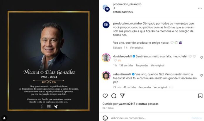 Post da equipe de Nicandro