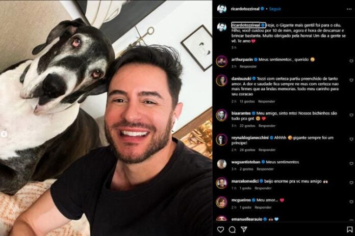 Ricardo anunciando a morte do cachorro (Reprodução: Instagram)