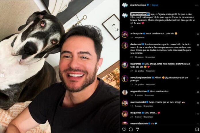 Ricardo anunciando a morte do cachorro (Reprodução: Instagram)