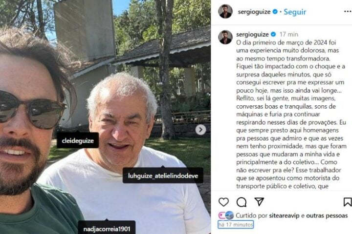 Sérgio Guizé falando sobre a morte do pai (Reprodução: Instagram)