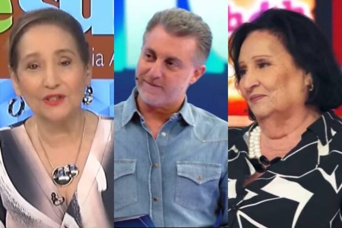 Sonia Abrão, Luciano Huck e Dona Dea (Reprodução: RedeTV/TV Globo)