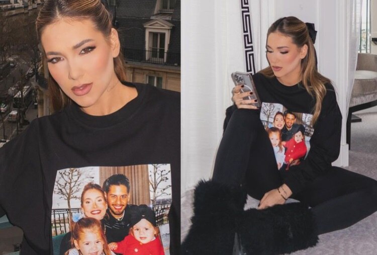 Em Paris, Virginia Fonseca usa camisa com foto da família: “Saudade”