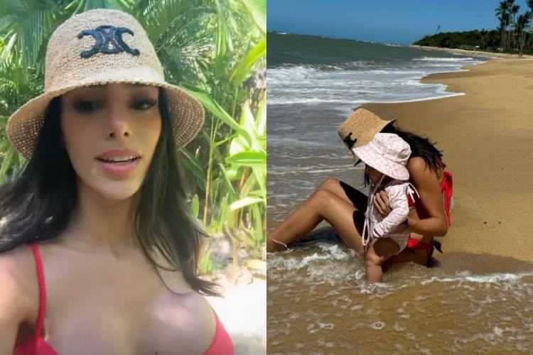Bruna Biancardi curte aniversário na Bahia ao lado de Mavie, sua filha com Neymar Jr: “Dia maravilhoso”