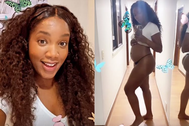 IZA, grávida do primeiro filho, exibe barriguinha e relata sintomas da gestação: “Crescendo”