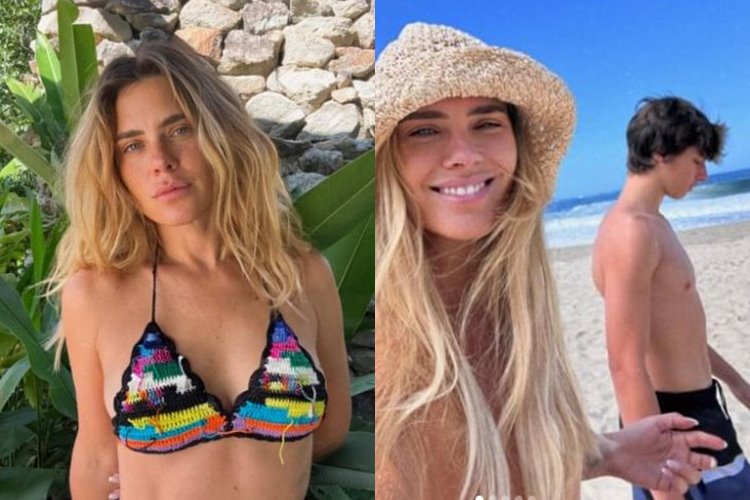 Carolina Dieckmann curte praia, posa com o filho em clique raro e recebem elogios: “lindos”