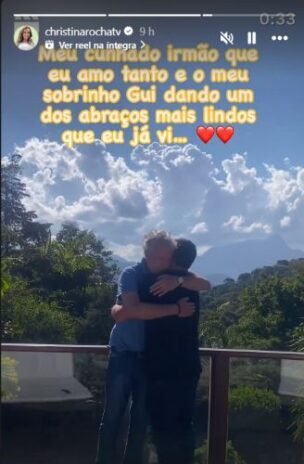 Christina Rocha mostrando o cunhado e o sobrinho (Reprodução: Instagram)