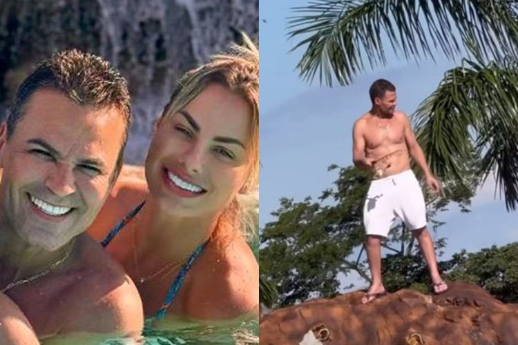 Mariana Polastreli mostra Eduardo Costa sem camisa e destaca perda de peso: “Olha esse corpo”