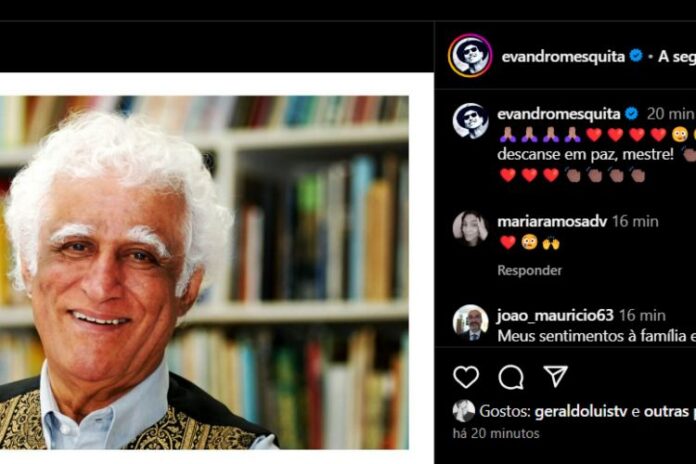 Evandro Mesquita Evandro Mesquita homenageando Ziraldo (Reprodução: Instagram)