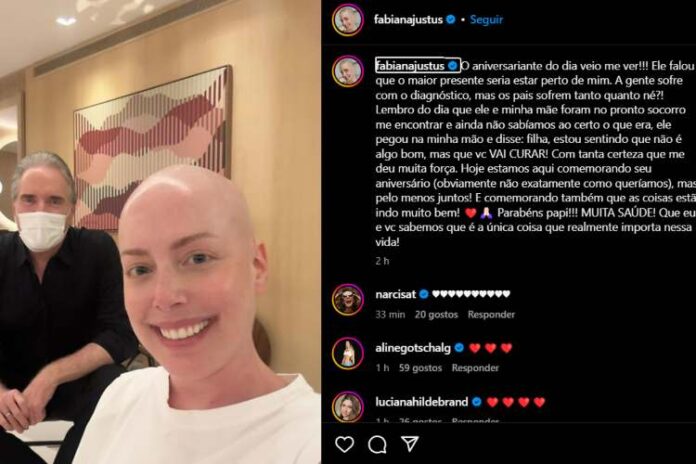Fabiana Justus recebendo a visita de Roberto e se declarando para ele (Reprodução: Instagram)