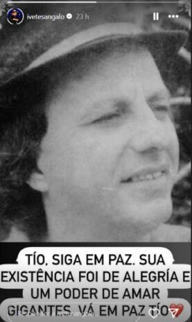 Ivete lamentando a morte do tio (Reprodução: Instagram)