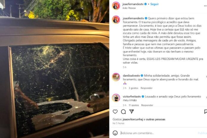 João usou as redes sociais para desabafar também sobre o susto que passou (Reprodução: Instagram)