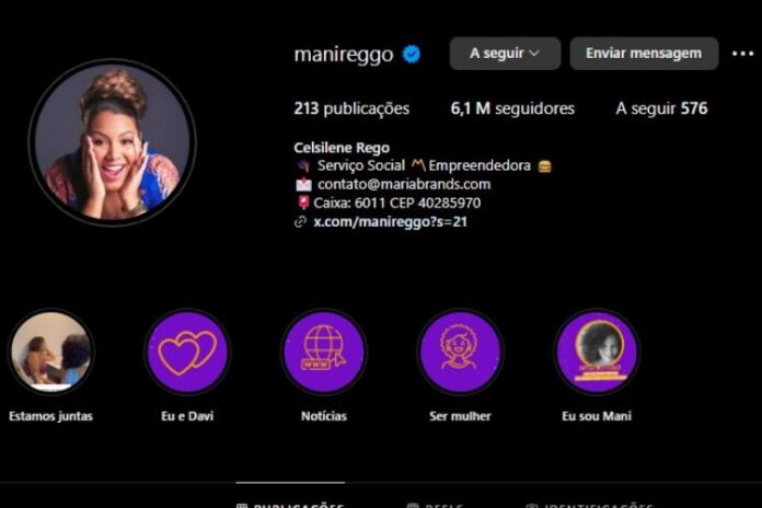 Mani chegou a 6 milhões de seguidores (Reprodução: Instagram)