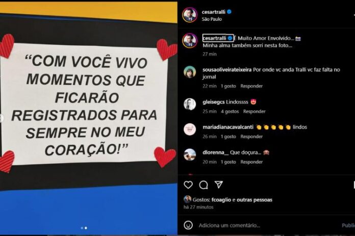 Manuella e Cesar Tralli A mensagem que Manuella deixou ao pai (Reprodução: Instagram)