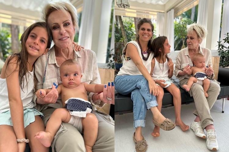 Ana Maria Braga posa com a filha e as netinhas em cliques raros: “Todo o amor”