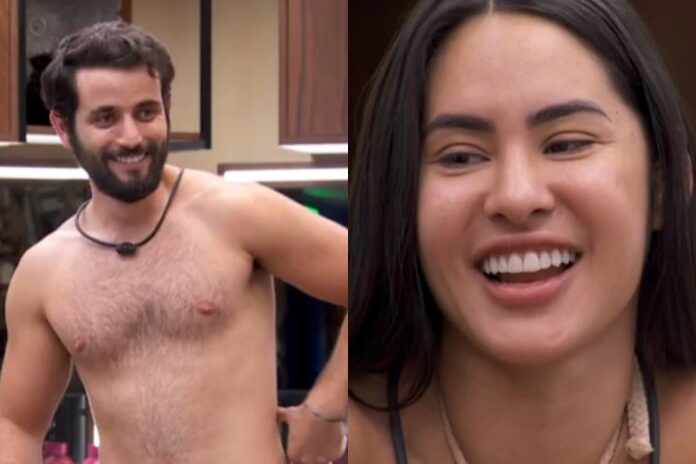 Matteus e Isabelle conversando na cozinha (Reprodução TV Globo)