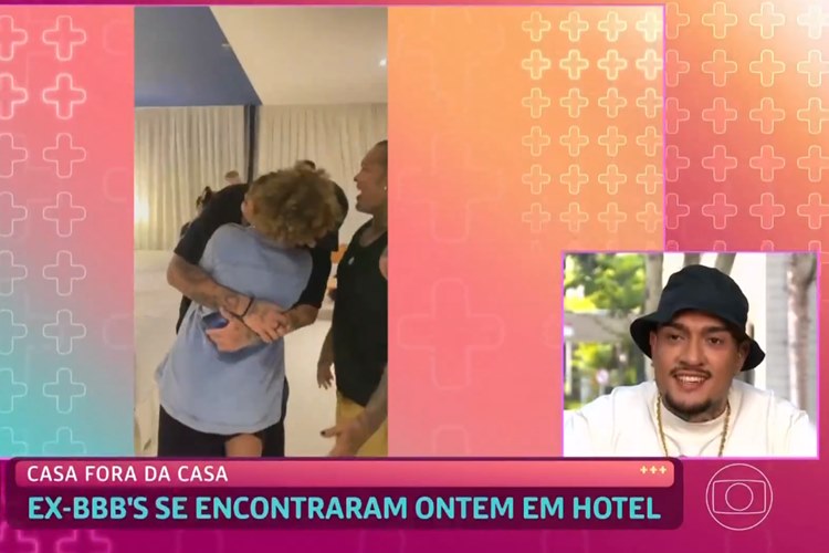 MC Bin Laden reencontra eliminados do BBB24 e expõe no ‘Mais Você’: “Estava com saudade”
