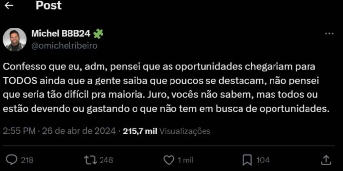 A postagem da equipe de Michel (Reprodução: X/Twitter)